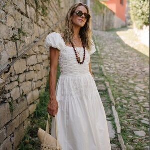 DOEN Katharina White Puff Sleeve Dress